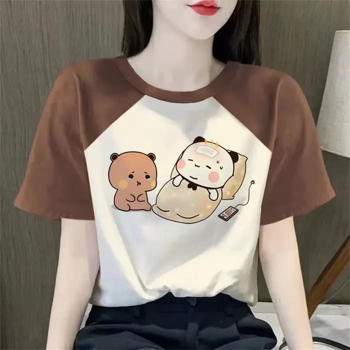 Bubu Dudu t-shirt fille rétro gothique kawaii années 80 t-shirt classique confortable coloré Y2k université Vintage streetwear