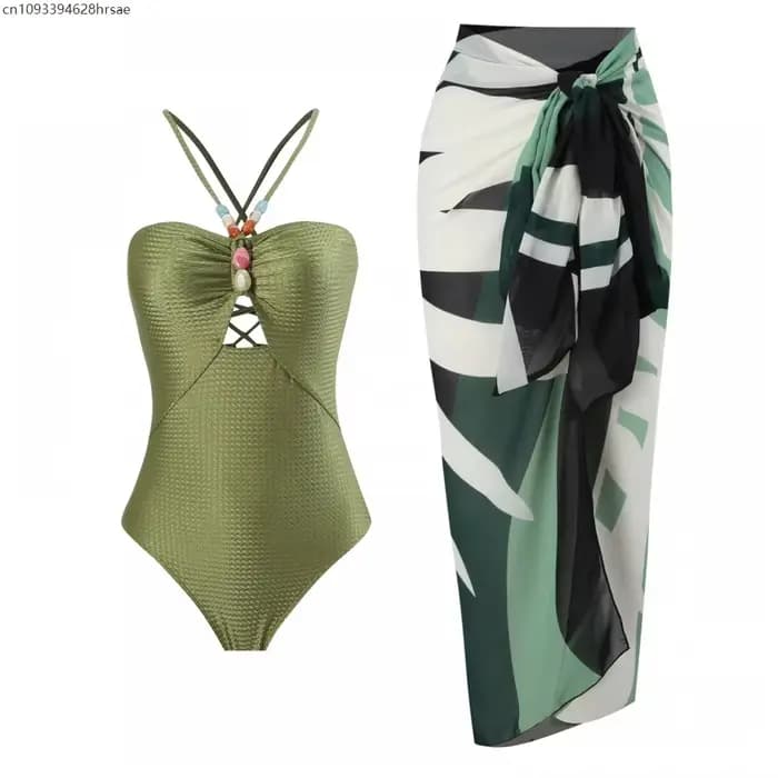 2 pièces une épaule maillot de bain Sexy femmes Bikini 2025 découpé maillots de bain solide rouge maillot de bain femme Biquini body tenues de plage