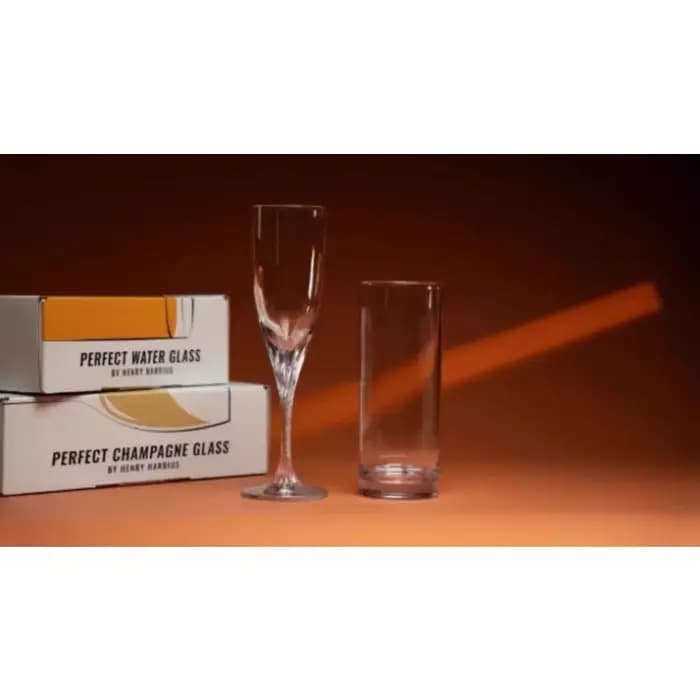 Verre à eau parfait et verre à Champagne parfait par Henry H, produits tours de magie liquides, gadgets, gros plan, scène magique, Magia Fun