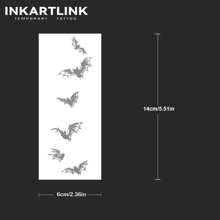 Tatouage temporaire chauve-souris, dure jusqu'à 15 jours, autocollant semi-permanent magique étanche, nouvelle technologie.