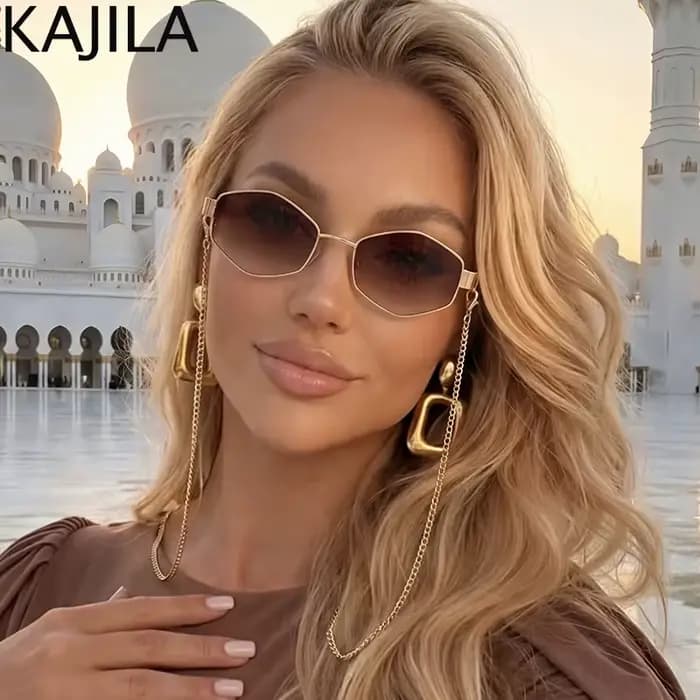 Lunettes De soleil hexagonales à petite monture pour femmes