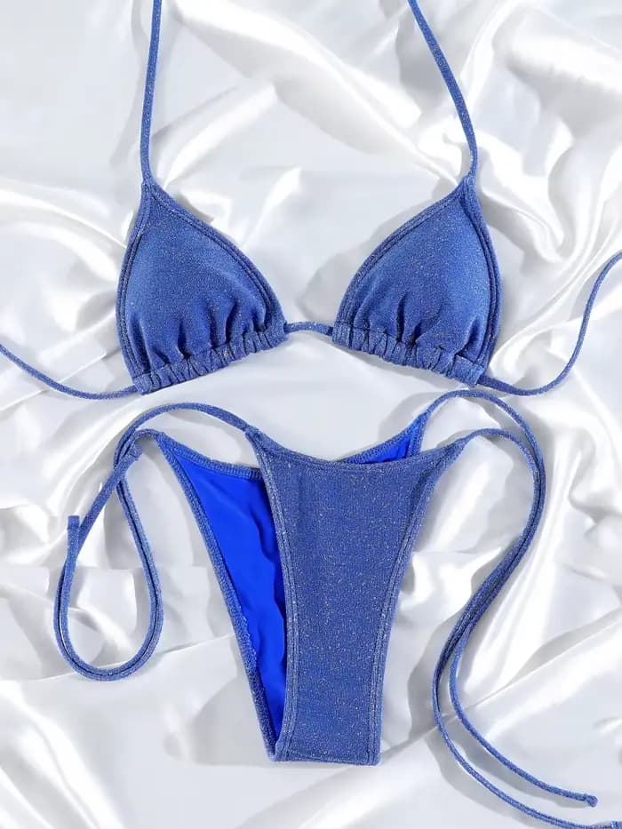 Bikinis brillants bordés maillot de bain avec cravates 2025 Biquinis maillots