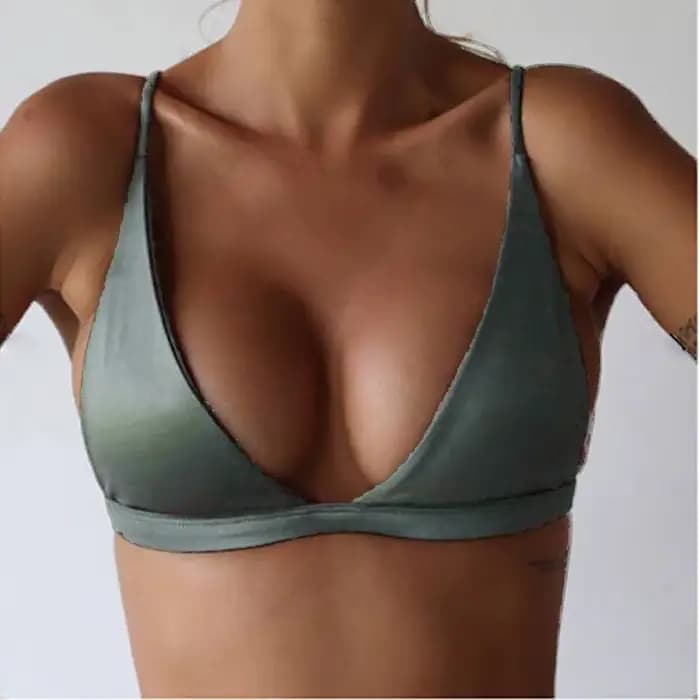 Soutien-gorge bikini sexy pour femmes, haut de maillot de bain bandage, dos nu, haut court de natation en fibre, été, plage imbibé