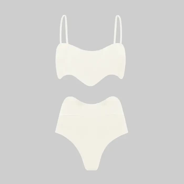 Bikini à bords festonnés pour femme