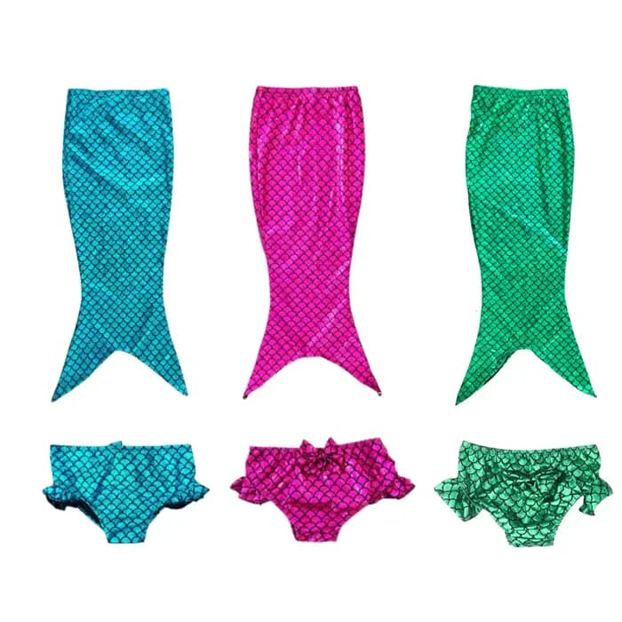Maillot de bain cosplay sirène, costumes de queue de sirène, vêtements de bain avec short, à utiliser avec des ailerons