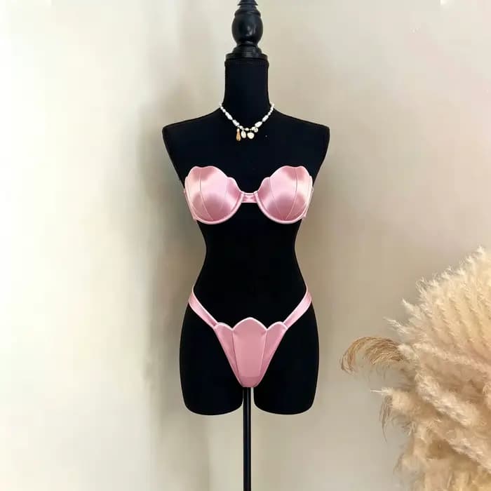 3 pièces Shell maillot de bain Bikini avec jupe maillots