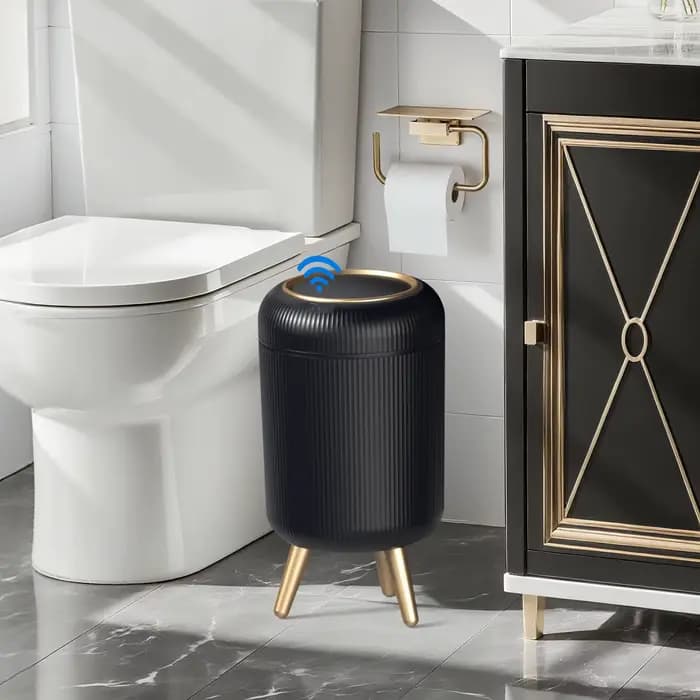 Nouvelle poubelle de salle de bain automatique sans contact 2026, corbeille à déchets avec pieds amovibles pour cuisine, bureau, toilettes, chambre