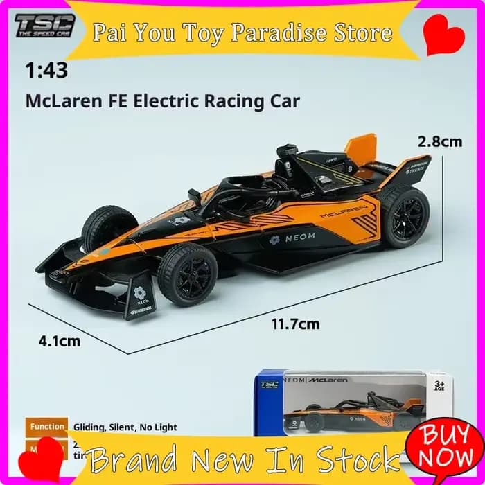 Modèle de voiture de course TSC Formula 1 à l'échelle 1/43, Porsche Fe, voiture en alliage électrique, ornement de bureau, cadeau de collection pour hommes, en stock