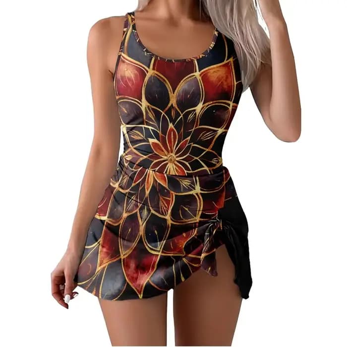 Maillot de bain une pièce à bretelles, imprimé Floral géométrique, contrôle du ventre, pour femmes, séchage rapide, vêtements de plage durables
