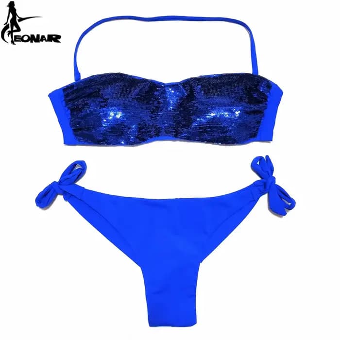 Maillot de bain à paillettes cousues pour femme