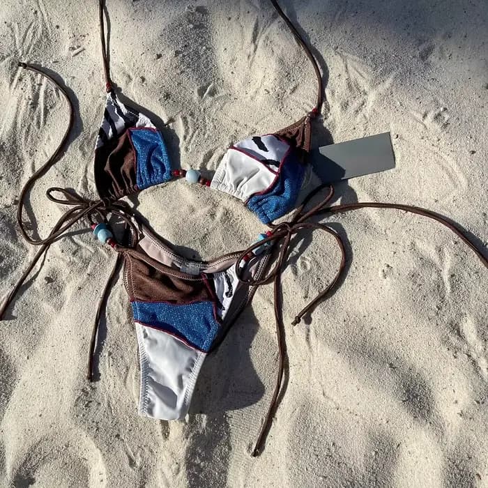 Maillot de bain Sexy col en V Bikini licou maillots