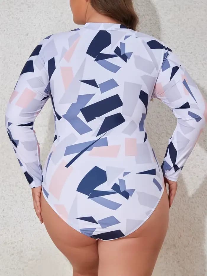 Maillot de bain une pièce grande taille à manches longues pour femme 2026 – Combinaison de surf et de natation pour la plage