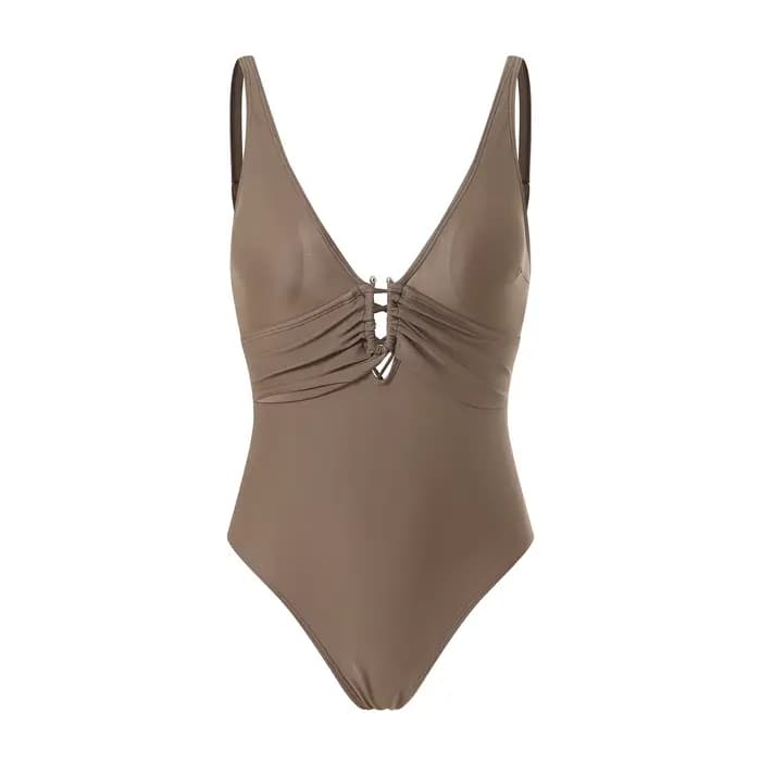 Maillot de bain une pièce froncé avec boucle en U