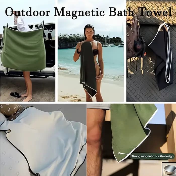 Serviette de bain magnétique en microfibre