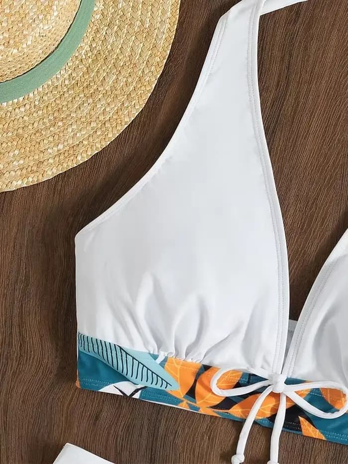 Licou Bikini ensemble maillot de bain court femmes taille haute maillots