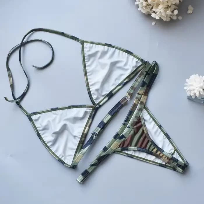 Circyy Bikini ensemble femmes Sexy Camouflage maillot de bain deux pièces tongs dos nu maillot de bain pour femme bain été 2025 mode maillots de bain
