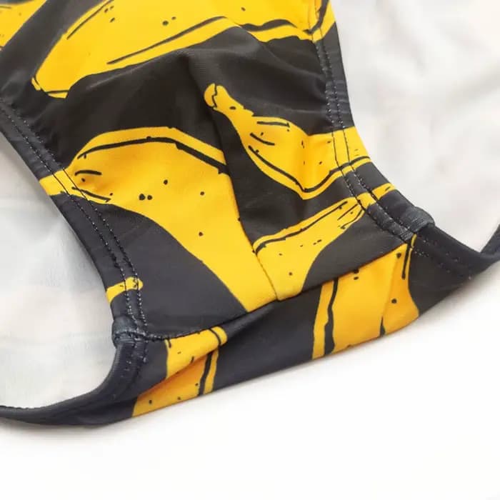 Slip de bain blanc imprimé pour homme