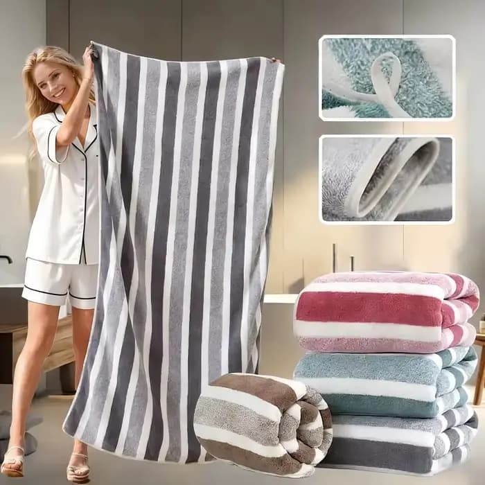 Serviette de bain épaisse, forte absorption d'eau et séchage rapide, ne perd pas ses fibres, durable, ultra douce - très adaptée aux familles et aux plages.