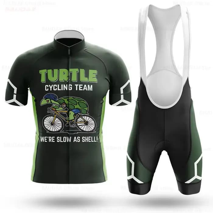 Ensemble de maillot de cyclisme pour homme, tortue, manches courtes, été, vélo de montagne, VTT sportif, Lesslot Ropa Ciclismo, 2024