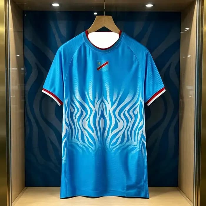 Nouvelle Saison Été 2026 – Maillot de Foot Congo National pour Hommes et Enfants – T-shirt Respirant à Séchage Rapide et Anti-Transpiration