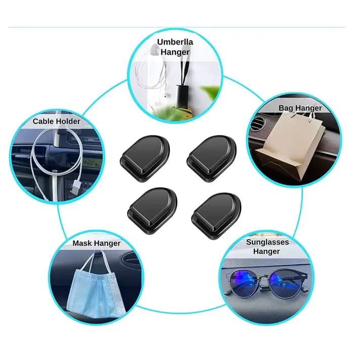 Mini crochets de voiture, support de rangement intérieur pour câble USB, clé d'écouteurs, crochet mural auto-adhésif pour tableau de bord, accessoires automobiles