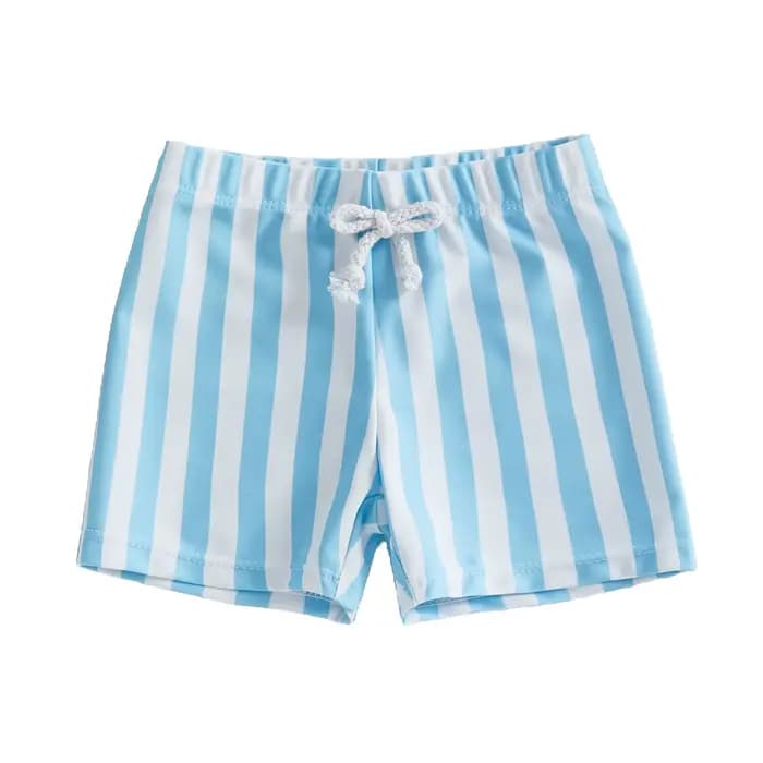 Maillot de bain pour bébés garçons, imprimé à rayures, taille élastique, short de plage, short de planche pour enfants