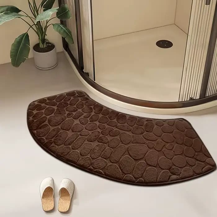 Tapis de bain en velours antidérapant 3D, pavé en relief, paillasson absorbant, pour porte, lavage en Machine, séchage rapide