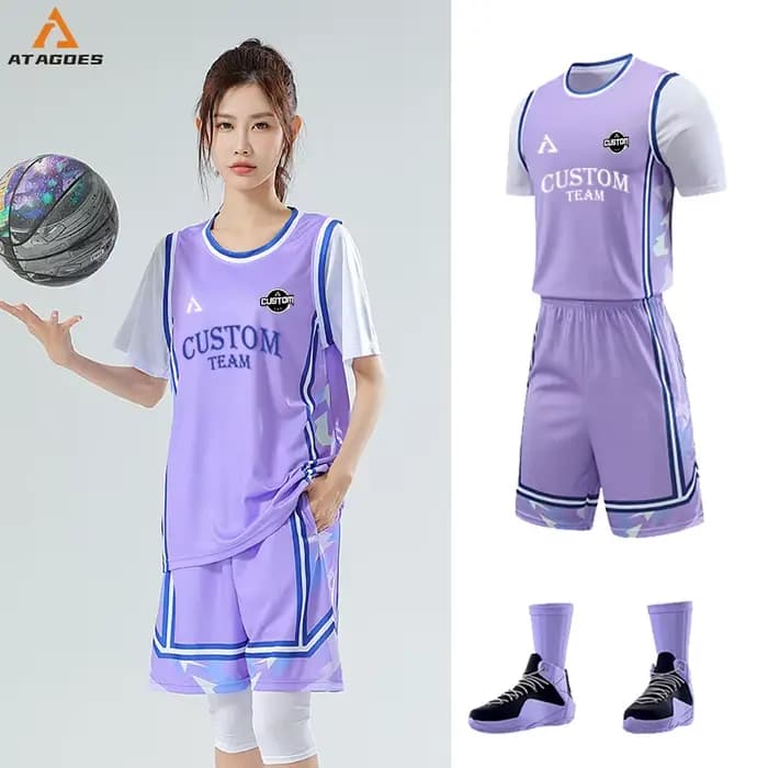 Ensembles de maillots de basket-ball personnalisés pour filles, uniforme de basket-ball féminin à séchage rapide, chemise de basket-ball d'équipe respirante pour femmes, vente en gros, 281