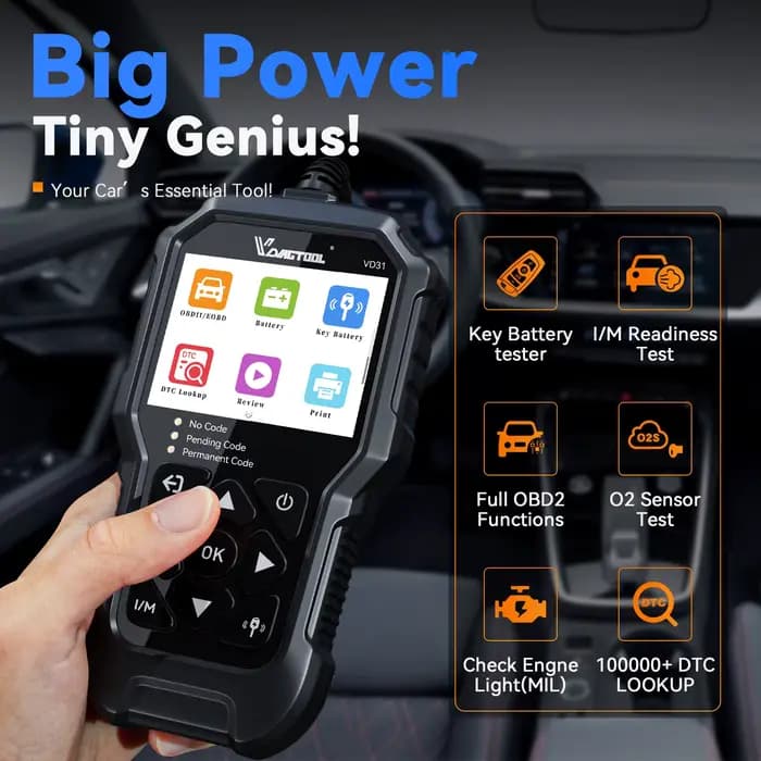 VDIAGTOOL VD31 OBD2 Scanner outil de Diagnostic de voiture avec testeur de batterie clé vérifier lecteur de Code moteur pour tous les véhicules OBDII 1996 +
