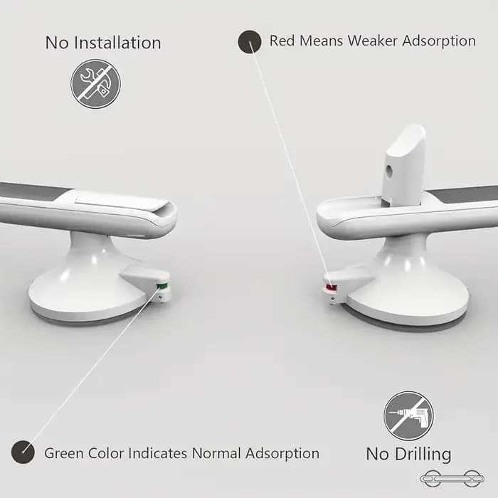 Barrières de sécurité pour personnes âgées, installation facile sans perçage, surfaces antidérapantes pour salles de bain, équipées de ventouses robustes