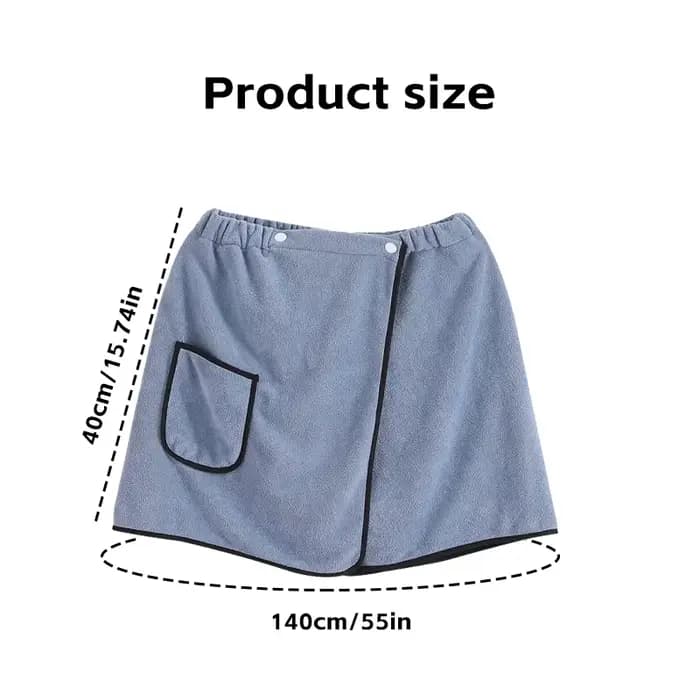 Jupe de bain à séchage rapide pour hommes – Serviette enveloppante en microfibre douce