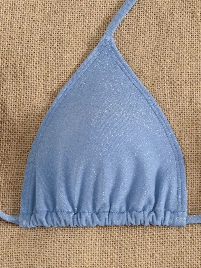 Haut de bikini triangle sexy pour femme, nouvelle collection 2026, maillot de bain tendance, tenue de plage deux pièces, bikini sexy simple uni à licou