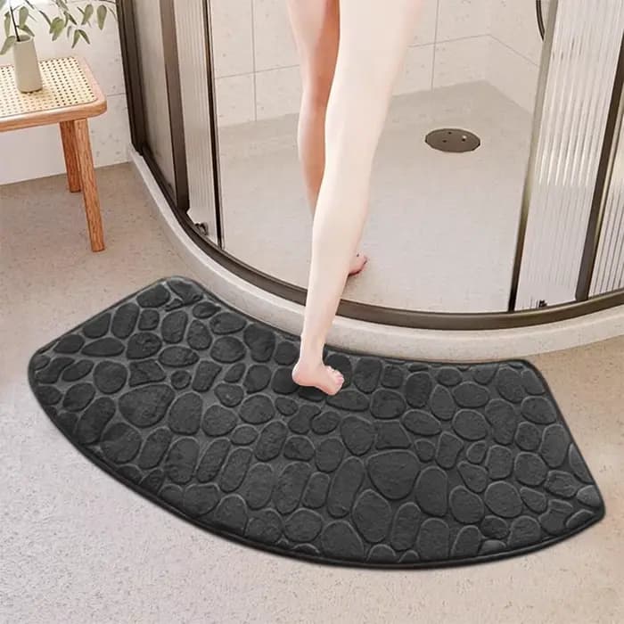 Tapis de bain en velours antidérapant 3D, pavé en relief, paillasson absorbant, pour porte, lavage en Machine, séchage rapide