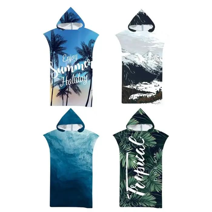 Poncho de Surf en tissu microfibre pour hommes et femmes