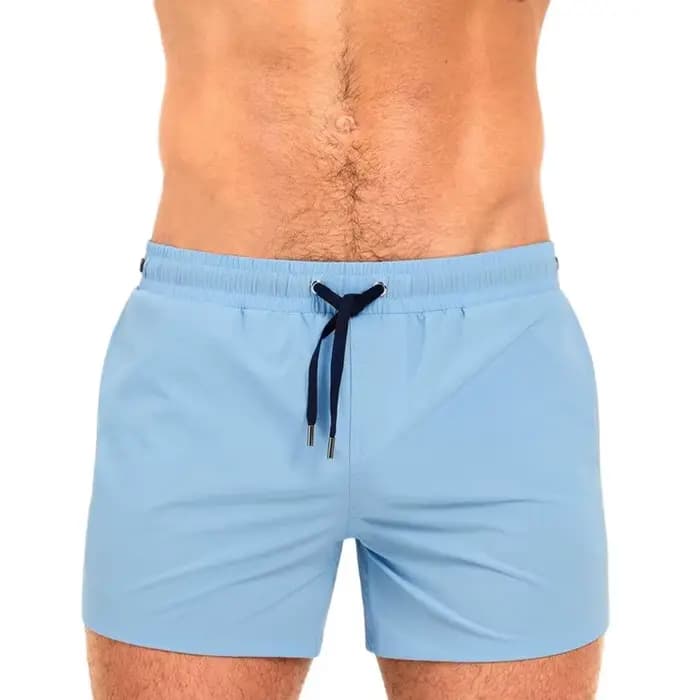 UXH-Short de bain moulant pour homme, culotte de plage, couleur unie