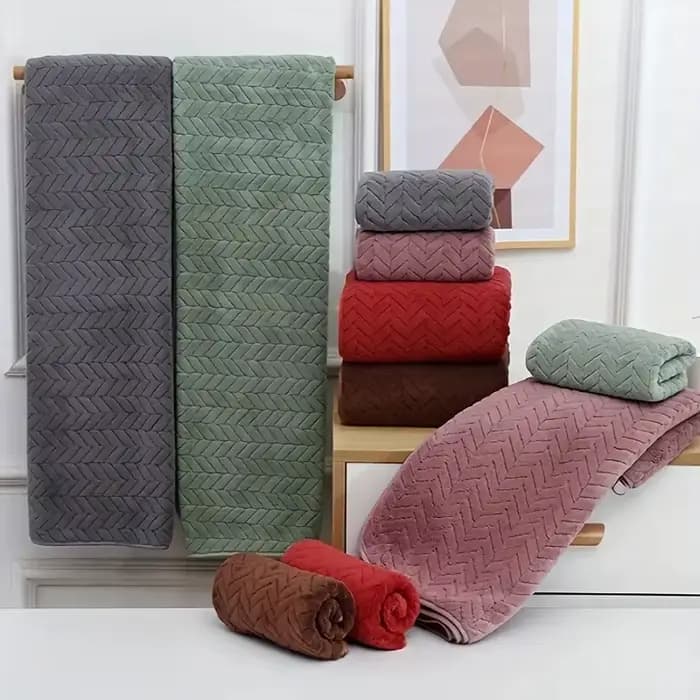 Serviettes de bain en velours corail épais de haute qualité, serviettes douces et absorbantes, serviettes de plage de sport pour usage domestique et hôtel