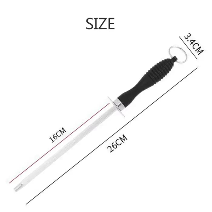 Tige d'affûtage de couteaux professionnelle en acier au carbone, broyeur de couteaux Durable avec poignée en ABS, lame d'affûtage, outil de cuisine