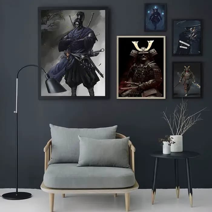 Affiche sur toile de samouraï du Japon, art mural pour la maison, impressions douanières, décoration de chambre à coucher, salon, peintures murales, boutique, décoration de bar