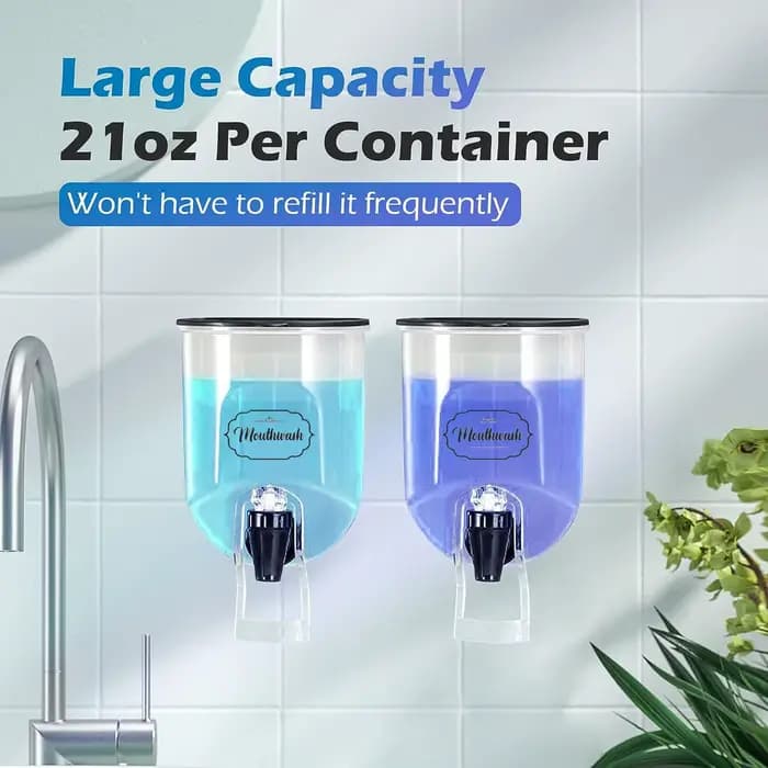 Distributeur de bain de bouche de 600ml, pour salle de bain, liquide réutilisable, dentifrice, désodorisant, récipient parfait pour les enfants et les adultes