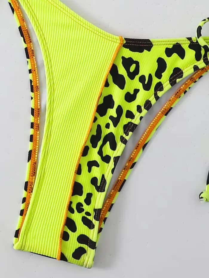 Bikini triangle à bretelles léopard 2026, maillot de bain à manches longues pour femmes, maillot de bain sexy, vêtements de bain féminins, maillot de bain, vêtements de plage