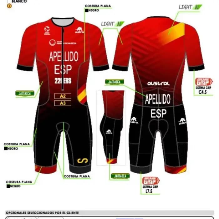 Combinaison de Triathlon deux pièces de l'équipe nationale espagnole