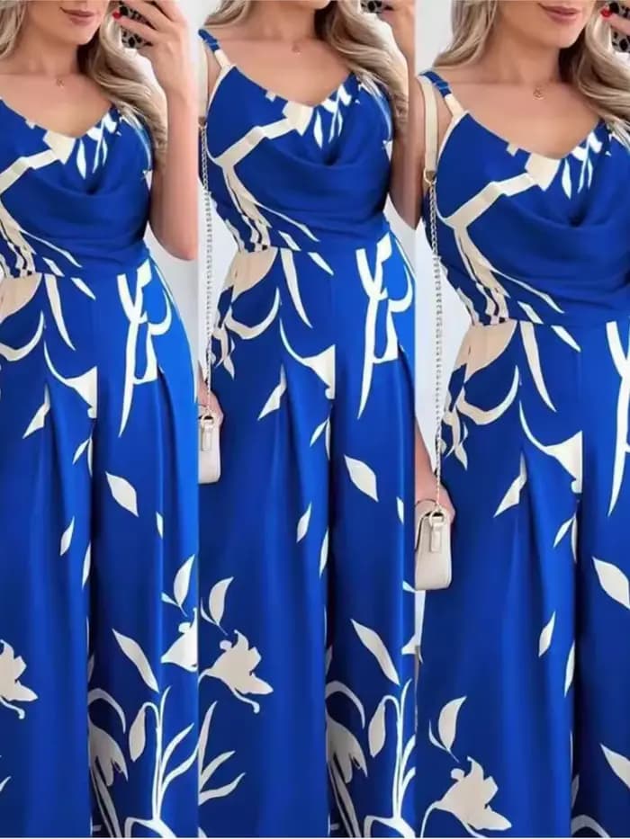 Combinaison à bretelles sexy pour femmes, vêtements de printemps et d'été, imprimé, dos nu, taille cintrée, jambe large, nouvelle mode