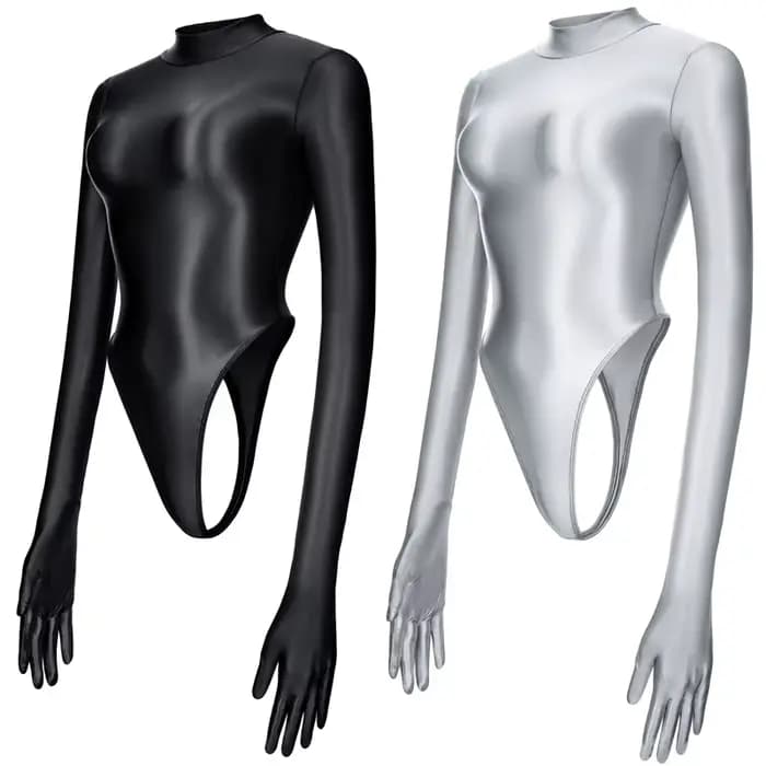 Maillot de bain sexy pour femme à manches longues avec gants