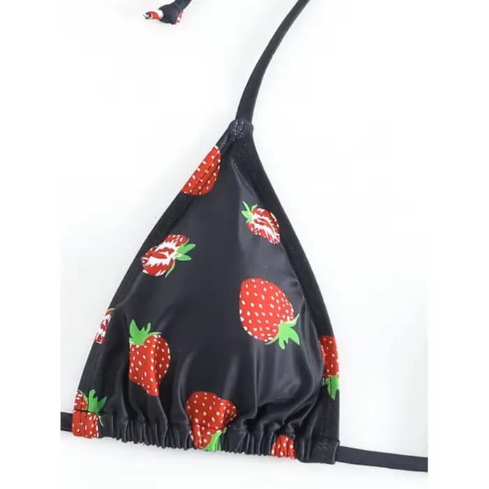2025 Maillot de bain bikini imprimé fraises sexy