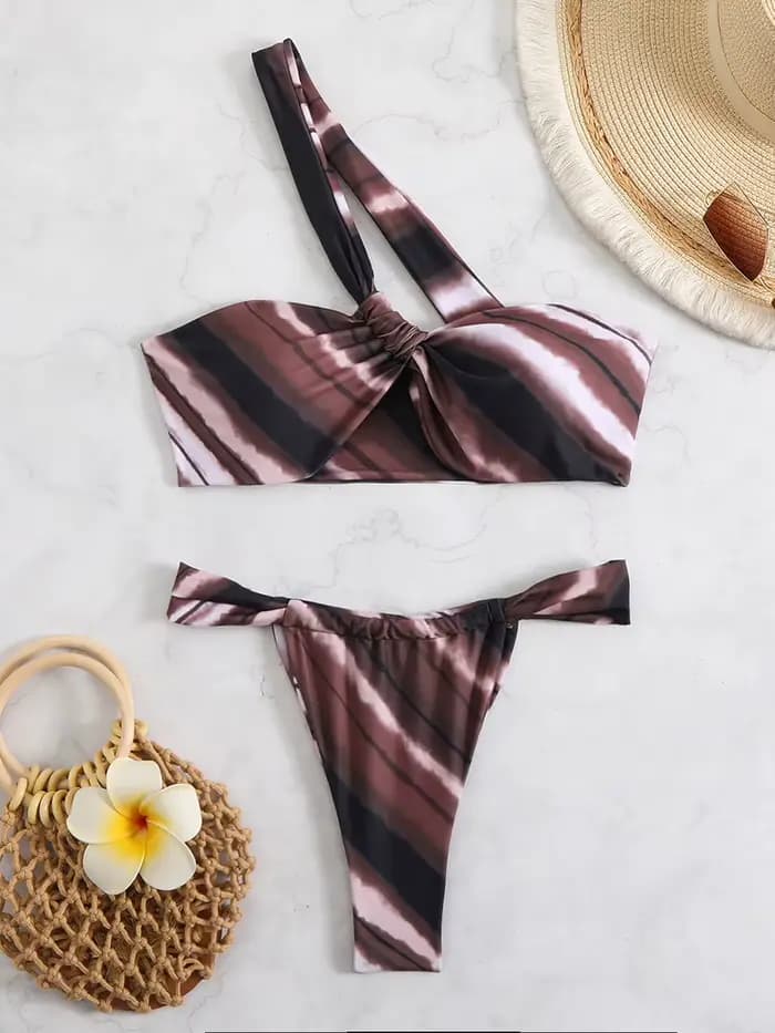 Bikini maillot de bain pour femme 2025 une épaule maillots