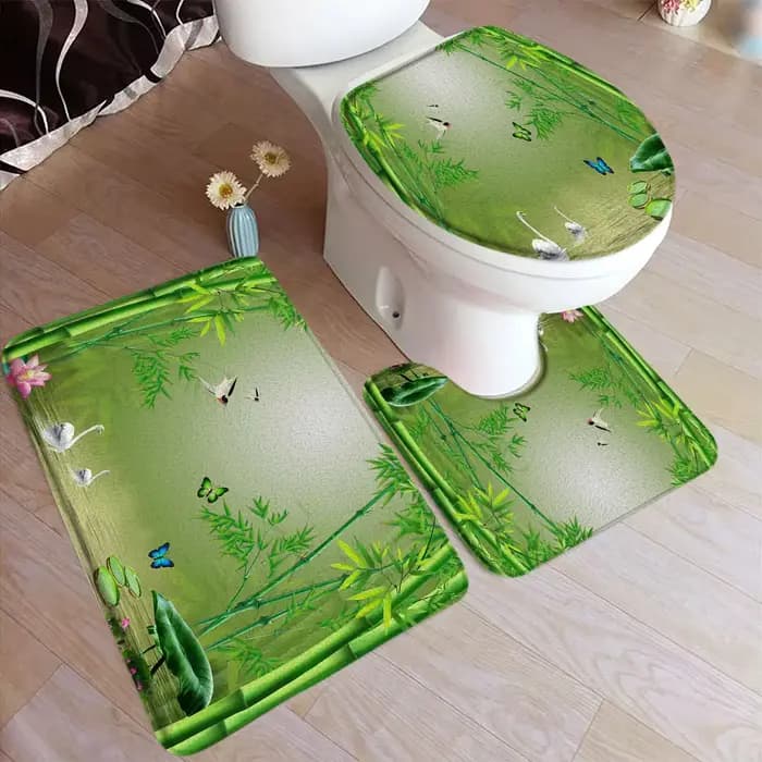 Ensemble de polymères de bain en bambou vert