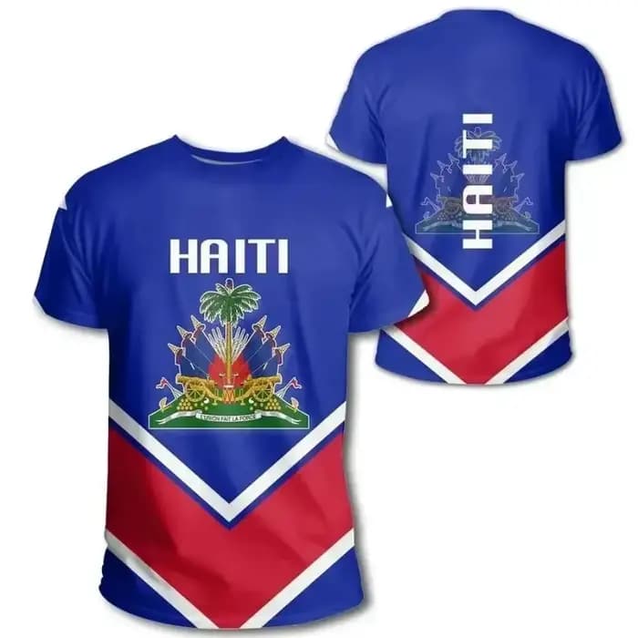 T-shirt de sport respirant à séchage rapide pour hommes et femmes, imprimé 3D drapeau de l'île d'Haïti, maillot de football, entraînement d'équipe, haut d'été à manches courtes