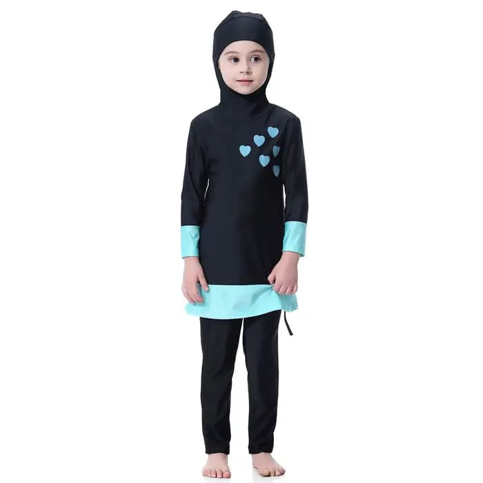 Maillot de bain islamique pour filles musulmanes, joli hijab, vêtements de plage pour enfants, vêtements de natation marocains, vêtements de bain trempés