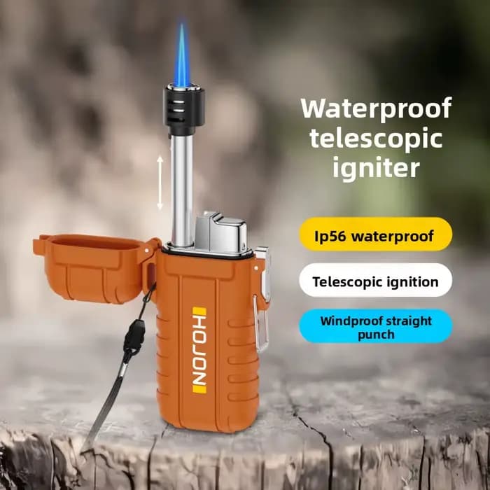 Briquet étanche scellé pour Camping en plein air, léger, Portable, allumage rétractable avec lanière, briquet gonflable