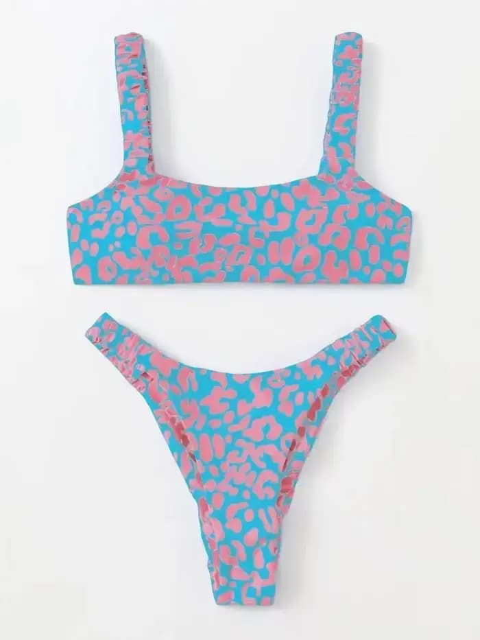 Sexy micro bikini 2024 femmes orange imprimé léopard push up rembourré string maillot de bain femme découpé